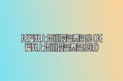 托福网上培训报名费多少(托福网上培训报名费多少钱)