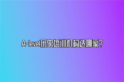 A-level历史培训机构选哪家？