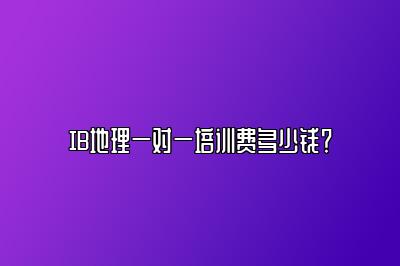 IB地理一对一培训费多少钱？