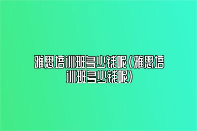 雅思培训班多少钱呢(雅思培训班多少钱呢)