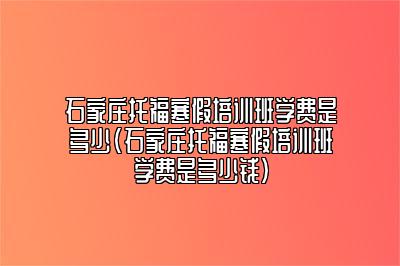 石家庄托福寒假培训班学费是多少(石家庄托福寒假培训班学费是多少钱)