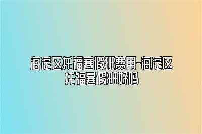 海淀区托福寒假班费用-海淀区托福寒假班好吗