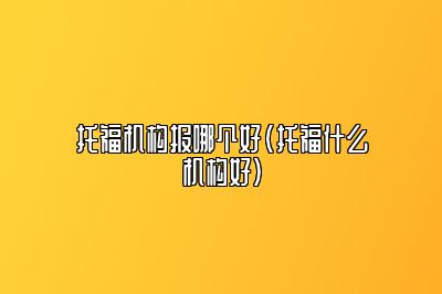 托福机构报哪个好(托福什么机构好)