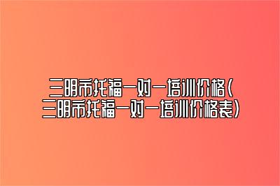 三明市托福一对一培训价格(三明市托福一对一培训价格表)