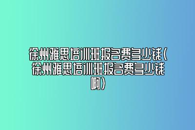 徐州雅思培训班报名费多少钱(徐州雅思培训班报名费多少钱啊)