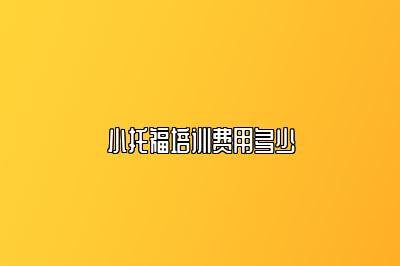 小托福培训费用多少