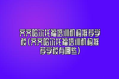 齐齐哈尔托福培训机构推荐学校(齐齐哈尔托福培训机构推荐学校有哪些)