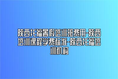 陕西托福暑假培训班费用-陕西培训课程学费标准-陕西托福培训机构