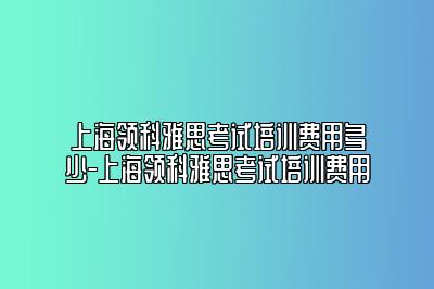 上海领科雅思考试培训费用多少-上海领科雅思考试培训费用