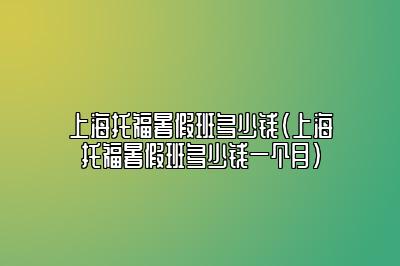 上海托福暑假班多少钱(上海托福暑假班多少钱一个月)