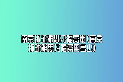 南京环球雅思托福费用(南京环球雅思托福费用多少)