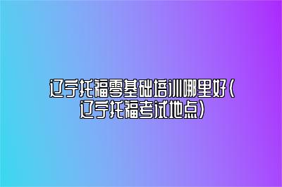 辽宁托福零基础培训哪里好(辽宁托福考试地点)