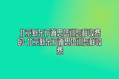 北京新东方雅思培训怎样收费的-北京新东方雅思培训怎样收费