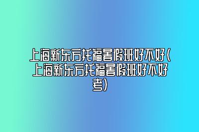 上海新东方托福暑假班好不好(上海新东方托福暑假班好不好考)