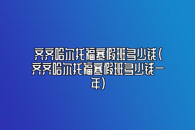 齐齐哈尔托福寒假班多少钱(齐齐哈尔托福寒假班多少钱一年)