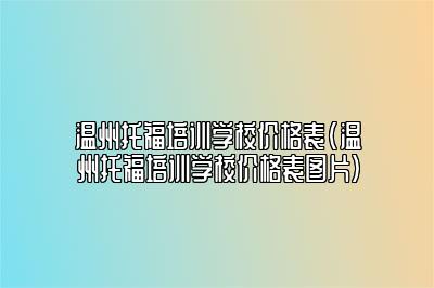 温州托福培训学校价格表(温州托福培训学校价格表图片)