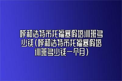 呼和浩特市托福寒假培训班多少钱(呼和浩特市托福寒假培训班多少钱一个月)