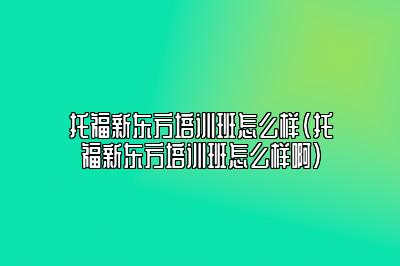 托福新东方培训班怎么样(托福新东方培训班怎么样啊)