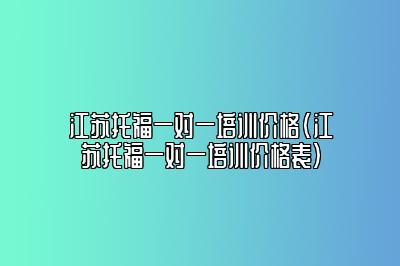 江苏托福一对一培训价格(江苏托福一对一培训价格表)