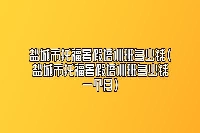 盐城市托福暑假培训班多少钱(盐城市托福暑假培训班多少钱一个月)