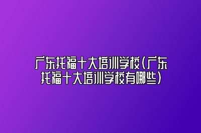 广东托福十大培训学校(广东托福十大培训学校有哪些)