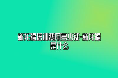 新托福培训费用多少钱-新托福是什么