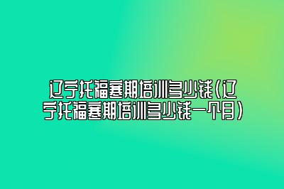 辽宁托福寒期培训多少钱(辽宁托福寒期培训多少钱一个月)