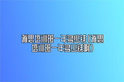 雅思培训班一年多少钱(雅思培训班一年多少钱啊)