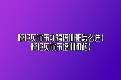 呼伦贝尔市托福培训班怎么选(呼伦贝尔市培训机构)