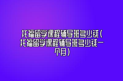 托福留学课程辅导班多少钱(托福留学课程辅导班多少钱一个月)