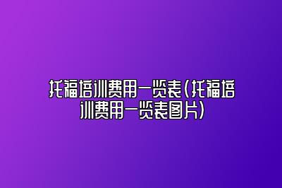 托福培训费用一览表(托福培训费用一览表图片)