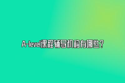 A-level课程辅导机构有哪些？