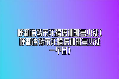 呼和浩特市托福培训班多少钱(呼和浩特市托福培训班多少钱一个月)