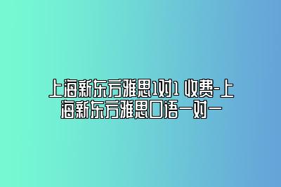 上海新东方雅思1对1 收费-上海新东方雅思口语一对一