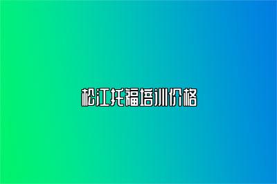 松江托福培训价格