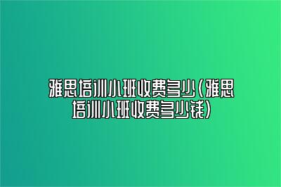 雅思培训小班收费多少(雅思培训小班收费多少钱)