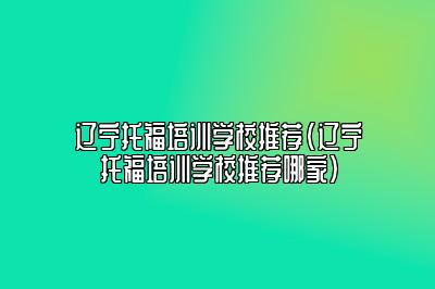 辽宁托福培训学校推荐(辽宁托福培训学校推荐哪家)