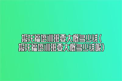 报托福培训班要大概多少钱(报托福培训班要大概多少钱呢)