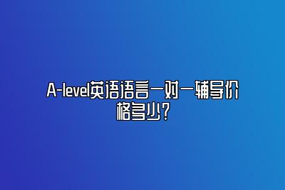 A-level英语语言一对一辅导价格多少？