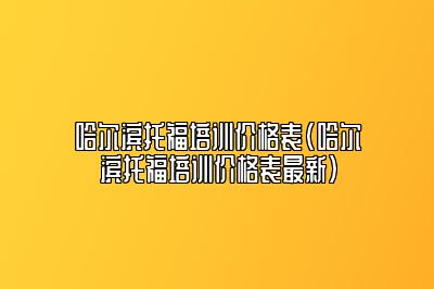 哈尔滨托福培训价格表(哈尔滨托福培训价格表最新)