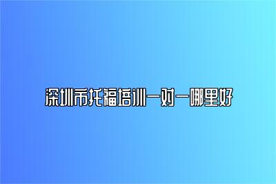 深圳市托福培训一对一哪里好