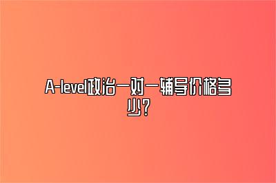A-level政治一对一辅导价格多少？