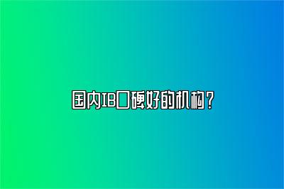 国内IB口碑好的机构？