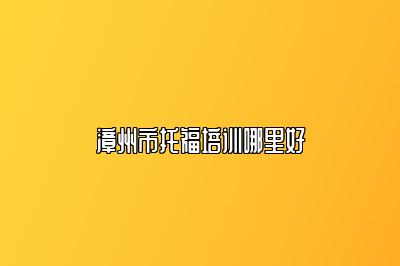 漳州市托福培训哪里好