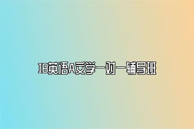 IB英语A文学一对一辅导班