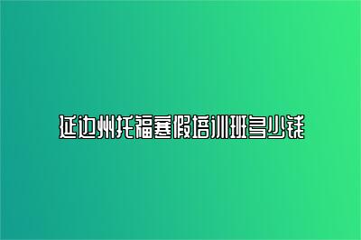 延边州托福寒假培训班多少钱