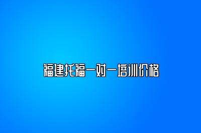 福建托福一对一培训价格