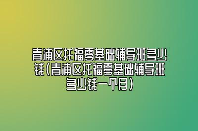 青浦区托福零基础辅导班多少钱(青浦区托福零基础辅导班多少钱一个月)