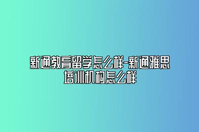 新通教育留学怎么样-新通雅思培训机构怎么样