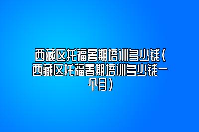 西藏区托福暑期培训多少钱(西藏区托福暑期培训多少钱一个月)